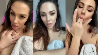 Sweednsavery Showing off her Big natural tits while wearing towel video