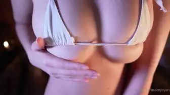 Maimy Nyan OnlyFans Petite Cutie Teasing in White Lingerie with Candlelit Mood
