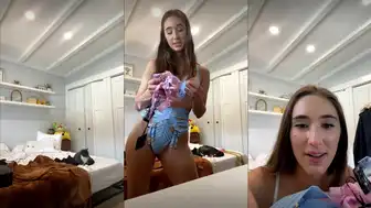 Natalie Roush OnlyFans Live Stream - Petite Cutie Teasing in Blue Lingerie and Pink Toy