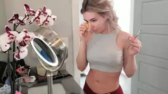 Alinity OnlyFans Live Stream Video Fit Babe In Lingerie Teases In Bedroom While Puting On Makeup