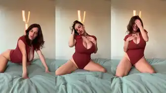 Alexa Pearl Curvy Goddess In Red Bodysuit Dance In Bedroom Video