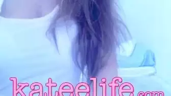 KateeLife Shakes Her Big Boobs in a Tight White Top on Webcam Video