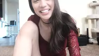 Delightfulhug Petite Cutie Play With Her Big Boobs And Pussy In Red Lingerie During A Live Stream