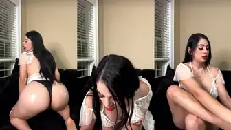 Magaly In Sexy White Lingerie Showing Her Big Boobs And Ass