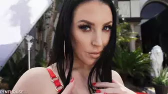 Angela White Strips Naked Outdoors in a Luxury Car Showcasing Her Curvy Goddess Body and Huge Boobs