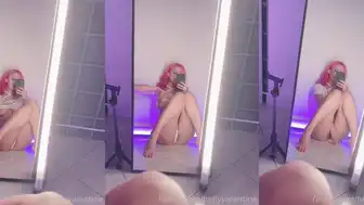 Helly Valentine shows Her Curvy Goddess Body in Lingerie plyaing in Front of the Mirror