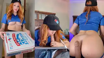Amouranth Pizza Delivery Girl Sloppy Dildo Blowjob In Uniform