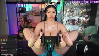 Strawberrytabby Solo ASMR Live Stream Video with Curvy Goddess Play Oil