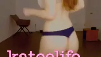 Kateelife Strips Naked and Showing off her tits in Live Stream Video