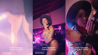 Brenda Trindade Halloween Strip Tease in Sexy Cowgirl Costume Video