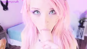 MyCherryCrush Pink-haired Petite Cutie Masturbates With Dildo In Cosplay Lingerie