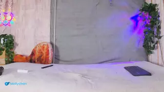 Mollyflwers Live Stream Video Showing Her Huge Buttocks In Pink Thong While Playing With Toys