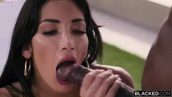 blonde and brunette babes giving intense blowjobs to BBC Video