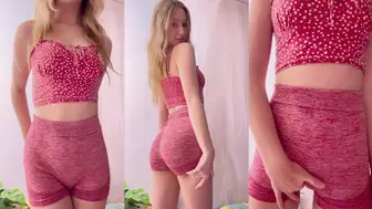 Diddlydonger Fit Babe Teases Her Cameltoe in Tight Shorts While Rubbing Her Pussy in This OnlyFans Video