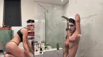 MiaKhalifa takes a steamy shower teasing her big boobs and wet body in this solo OnlyFans video