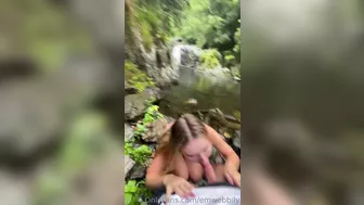 EmilyWebbily Stunning Petite Cutie With Big Boobs Sucking a hard cock by the River Video