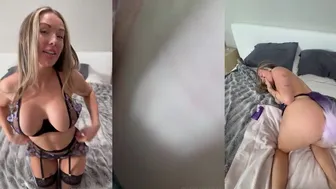 KellyKay Shows Her Thick Thighs in Black Lingerie and Gets Fucked in Bed OnlyFans Video