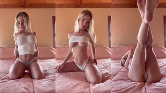 Emma Kotos Fit Babe Topless Teasing Video With Cameltoe In White Thong