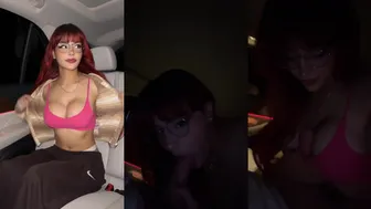 @WhoaHannahjo Busty Babe Gives Messy Car Blowjob and Titty Fuck in POV Video