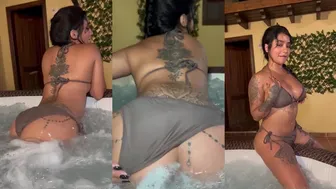 Yasmina Khan aka pengaliprincess Strips in Hot Tub with Bubbly Ass and Tattoos in Steamy OnlyFans Video