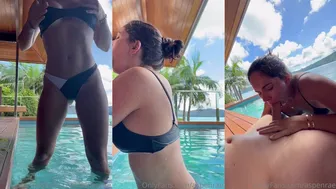 Aspen Rae Stuns in Bikini Giving Blowjob and Fucking by the Pool in POV Video