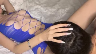 Neslihan aka ng nslhn OnlyFans Fit Babe in Blue Bodysuit Gives a Sensual Blowjob video