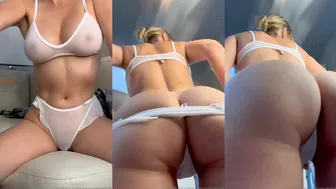 SaraUnderwood Curvy Goddess in Sheer White Lingerie Teasing in a Video