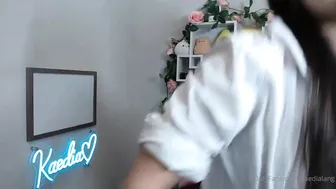 KaediaLang Schoolgirl Tease Strips in Bed for OnlyFans Video