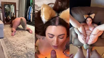 NataliaReynoldsVip Masturbation with Dildo and Naked Doggy Style Tease in Spooky Cat Ears on OnlyFans Video