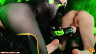 MollyRedWolf ManyVids Valorant Viper dominates teammate with anal plug butt plug and handjob in cosplay femdom video