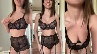 Christina Khalil Teases in Black Lingerie and G-String in Leaked OnlyFans Video