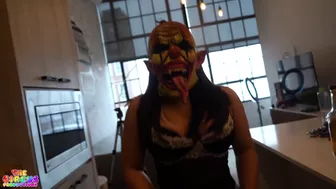 GIbbyTheClown Curvy Goddess Cleans GibbyTheClown's Pipe in Kinky Clown Costume video