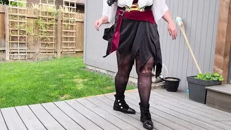 fantasymilfursula Strips Down to Sheer Bodystocking in Outdoor Tease