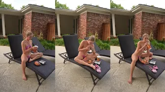 Grace Charis Teases Her Tits Outside While Eating In Leaked Video