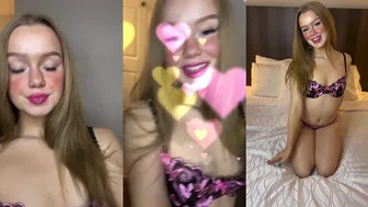 Cute Teen Savannah Apted Shows and Strips Off Lingerie