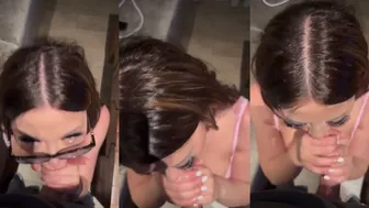 Bbyanni Teases in Glasses with a Sloppy Blowjob Video