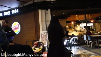 Dirty Littlesubgirl Gives Her Guy A BJ In A Supermarket