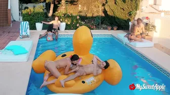 MySweetApple Wet n Wild Pool Party Group Sex Video Leaked