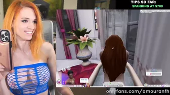Amouranth Teases In Naughty Sims Porn Game Livestream Video