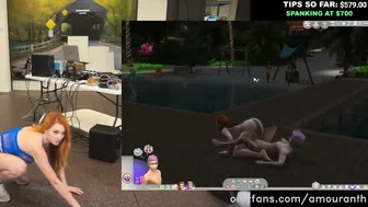 Amouranth Teases In Naughty Sims Porn Game Livestream Video