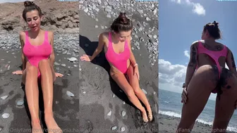 Estephania Ha Teases On A Black Sand Beach In This Leaked Video