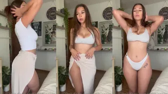 Sophieraiin Teases in See-Through White Outfit on Leaked Video