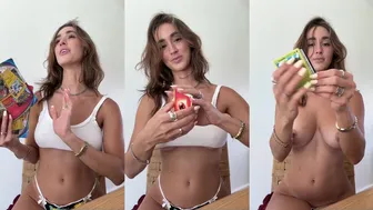 Natalie Roush Tease And Strip While Ripping Cards In Leaked Onlyfans Video