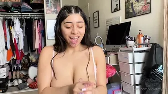 Violet Myers Morning Glory BJ OnlyFans Video Leaked Teasing CIM Finish