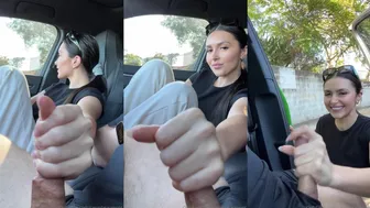 Caryn Beaumont Teases Cock in Public Parking Lot Handjob Video With Messy Facial
