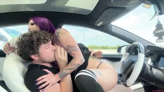 Valerica Steele Gushes Like Crazy In Tesla Autopilot Fuck Video