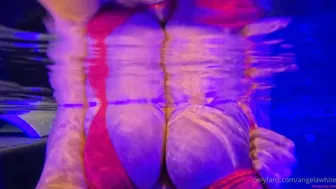 Angela White Teases in Moonlit Poolside Video