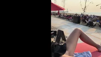 Beach Babe Teases Her Wet Pussy On Outdoor Bed In Hardcore Video
