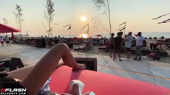 Beach Babe Teases Her Wet Pussy On Outdoor Bed In Hardcore Video