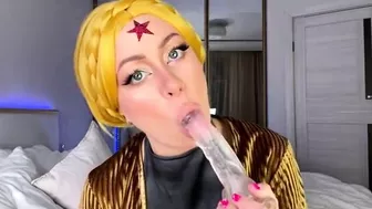 Atomic Heart Cosplay Babe Deepthroats Dildo in Amateur Video